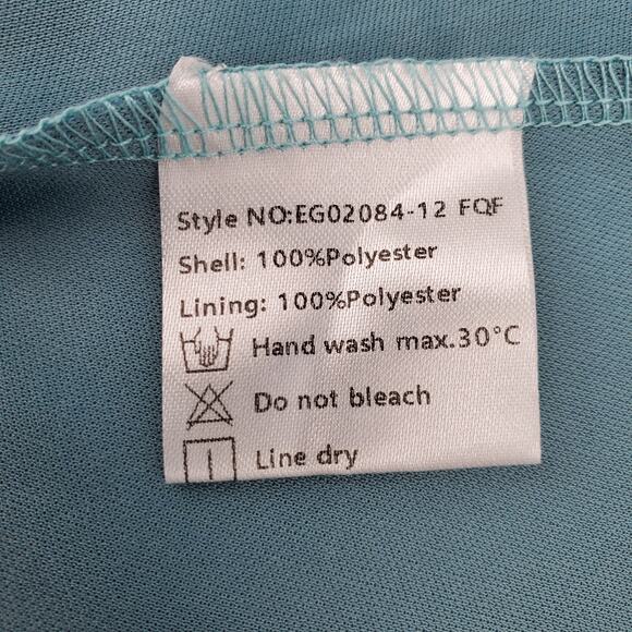 Ever-Pretty Womens Size 14 Blue‎ V Neck Flutter Sleeve Pleated Hi-Lo Dress New - Picture 8 of 9